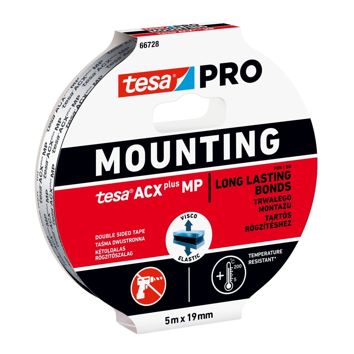 TESA Pro Taśma przemysłowa montażowa Mounting ACX Plus 5m x 19mm