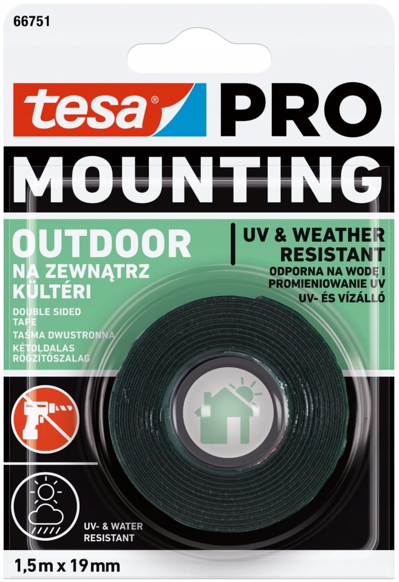 TESA Pro Taśma piankowa na zewnątrz Mounting Outdoor 1,5m x 19mm