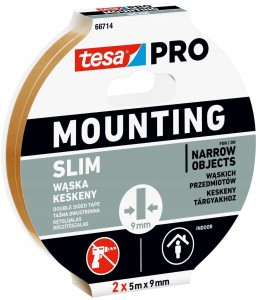 TESA Pro Taśma montażowa do listw led Mounting Slim 2x(5m x 9mm)