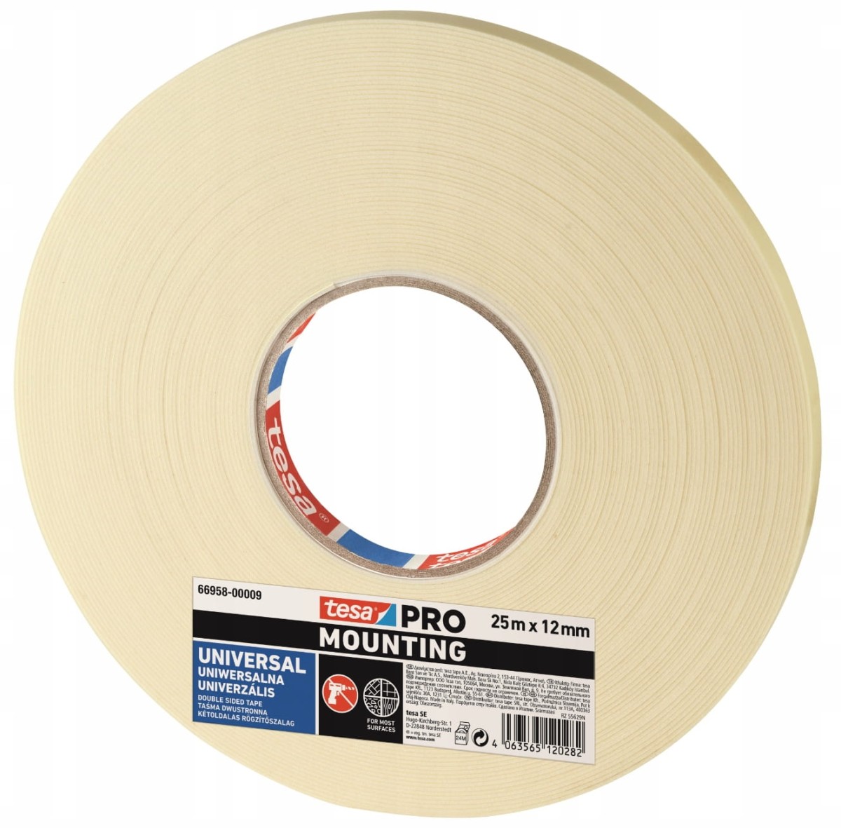 TESA Pro Taśma piankowa montażowa uniwersalna Mounting 25m x 12mm