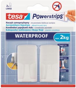 TESA PowerStrips Haczyki samoprzylepne wodoodporne łazienkowe białe do 2kg