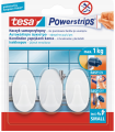 TESA PowerStrips Haczyki owalne samoprzylepne białe 3szt. do 1kg