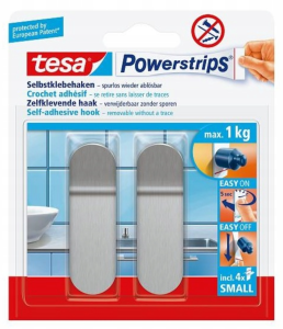 TESA PowerStrips Haczyki wieszaki samoprzylepne metalowe 2szt. do 1kg