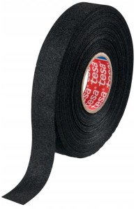 TESA Taśma PET izolacyjna parciana z meszkiem gładka czarna 25m x 19mm