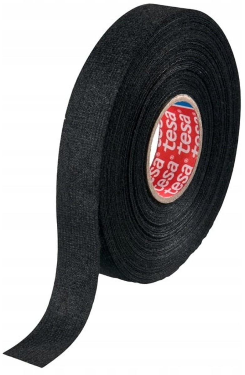 TESA Taśma PET izolacyjna parciana z meszkiem gładka czarna 25m x 15mm