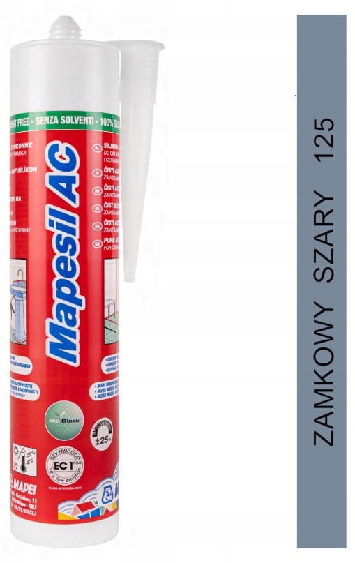 SILIKON Mapei Mapesil AC 310ml - Zamkowy Szary 125