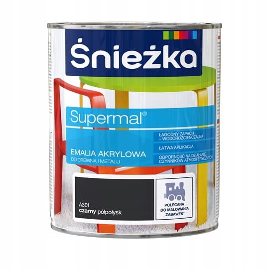 ŚNIEŻKA Eko Supermal A301 CZARNY Półpołysk 0,8l