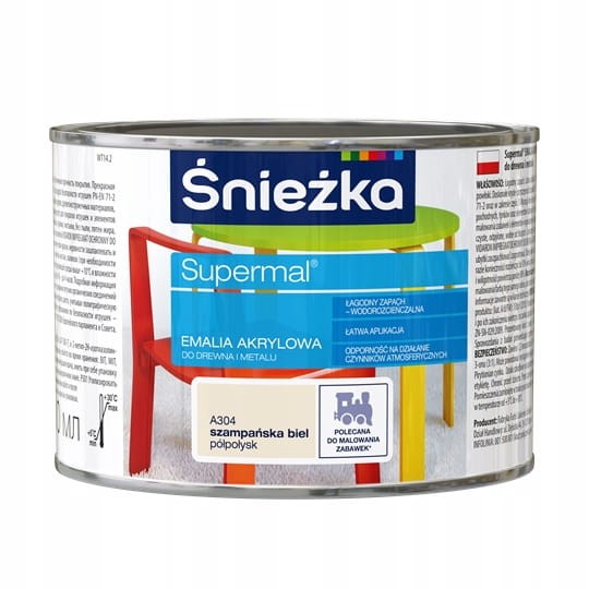 ŚNIEŻKA Eko Supermal A304 SZAMPAŃSKA BIEL Półpołysk 0,4l