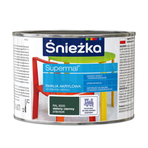 ŚNIEŻKA Eko Supermal Emalia Akrylowa Zielony Ciemny RAL 6005 Półpołysk 0,4l