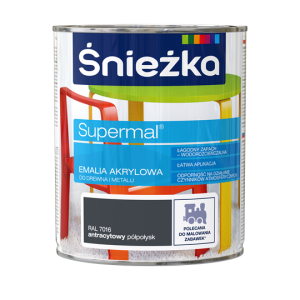 Śnieżka Eko Supermal Emalia Akrylowa 0,8l Antracyt RAL 7016 Półpołysk