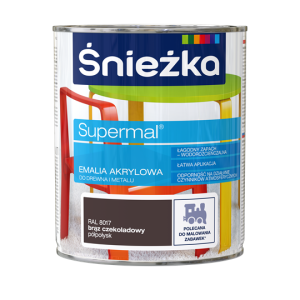 Śnieżka Eko Supermal Emalia Akrylowa 0,8l Brąz Czekoladowy RAL 8017 Półpołysk
