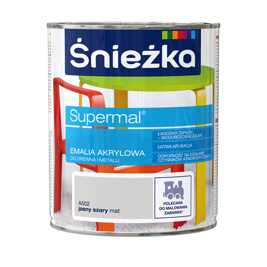 Śnieżka Eko Supermal Emalia Akrylowa 0,8l Szary Jasny Mat A502