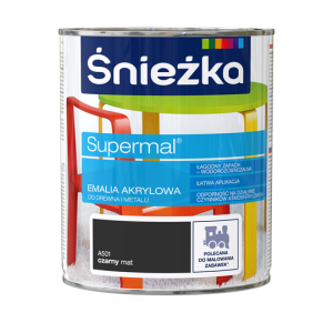 Śnieżka Eko Supermal Emalia Akrylowa 0,8l Czarny Mat A501
