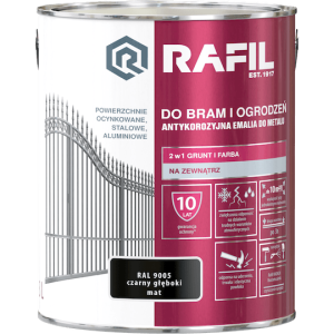 RAFIL Do Bram i Ogrodzeń 3L Czarny RAL 9005 MAT