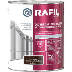 RAFIL Do Bram i Ogrodzeń 3L Brąz Czekolada RAL 8017 Półmat