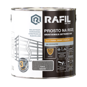 Farba RAFIL Prosto na Rdzę szary młotkowy 2,5l