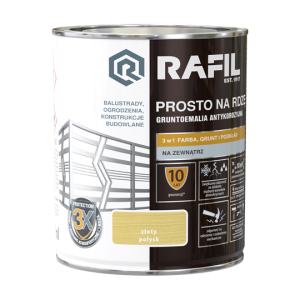 Farba RAFIL Prosto na Rdzę złoty połysk 0,75l