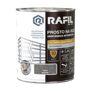 Farba RAFIL Prosto na Rdzę szary młotkowy 0,75L