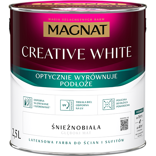 MAGNAT Creative White Farba lateksowa antyrefleksyjna biała 2,5L