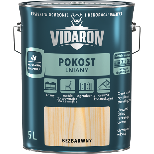 VIDARON Pokost Lniany 5L BEZBARWNY