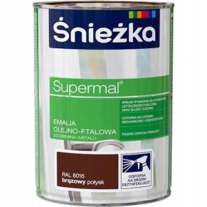 Śnieżka Supermal Emalia 0,8l Brązowy MAT RAL 8016