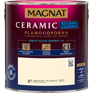MAGNAT Ceramic Farba plamoodporna Kuchnia Łazienka B7 kremowy marmur 2,5L