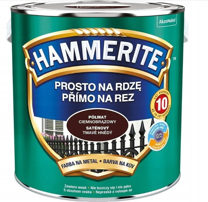 HAMMERITE Prosto na Rdzę 0,25L Ciemnobrązowy półmat