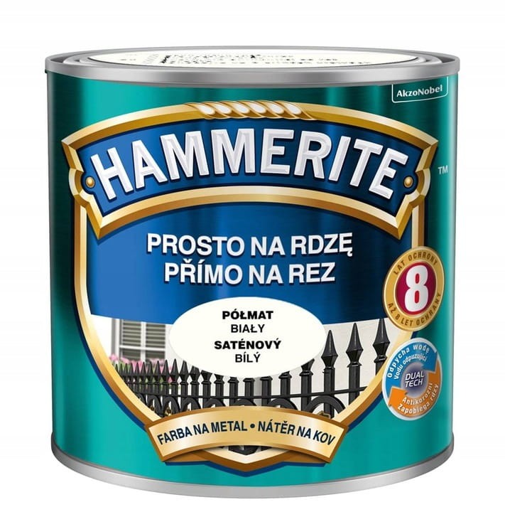HAMMERITE Prosto na Rdzę 0,25L Biały półmat