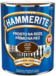 Farba Hammerite Prosto Na Rdzę brązowy połysk 0,7L