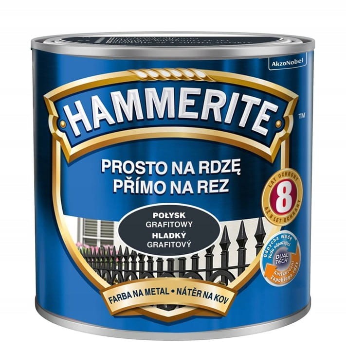 Farba Hammerite Prosto na Rdzę grafitowy połysk 2,5L