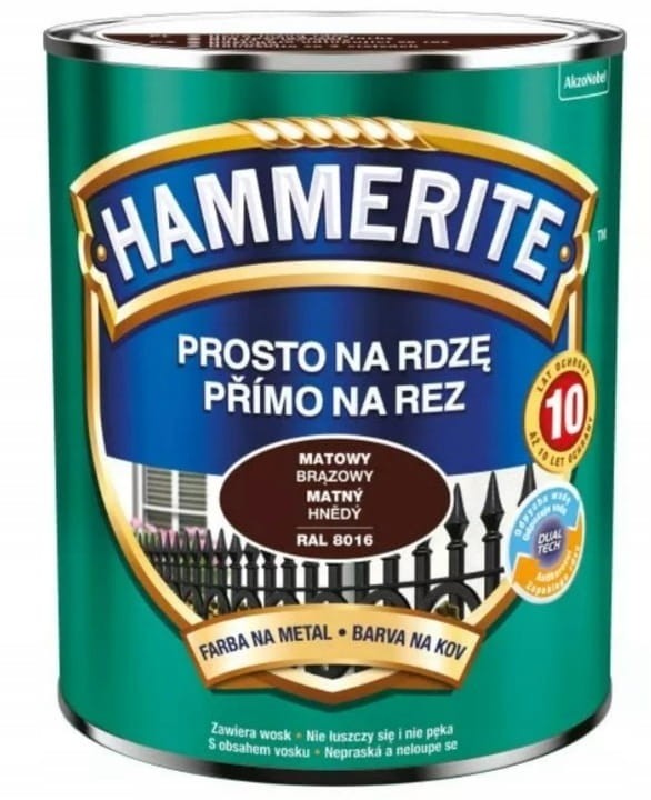HAMMERITE Prosto na Rdzę 0,7L Brązowy matowy