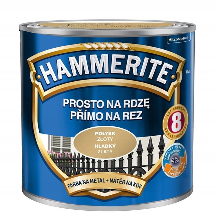 HAMMERITE Prosto na Rdzę 0,25L Złoty połysk