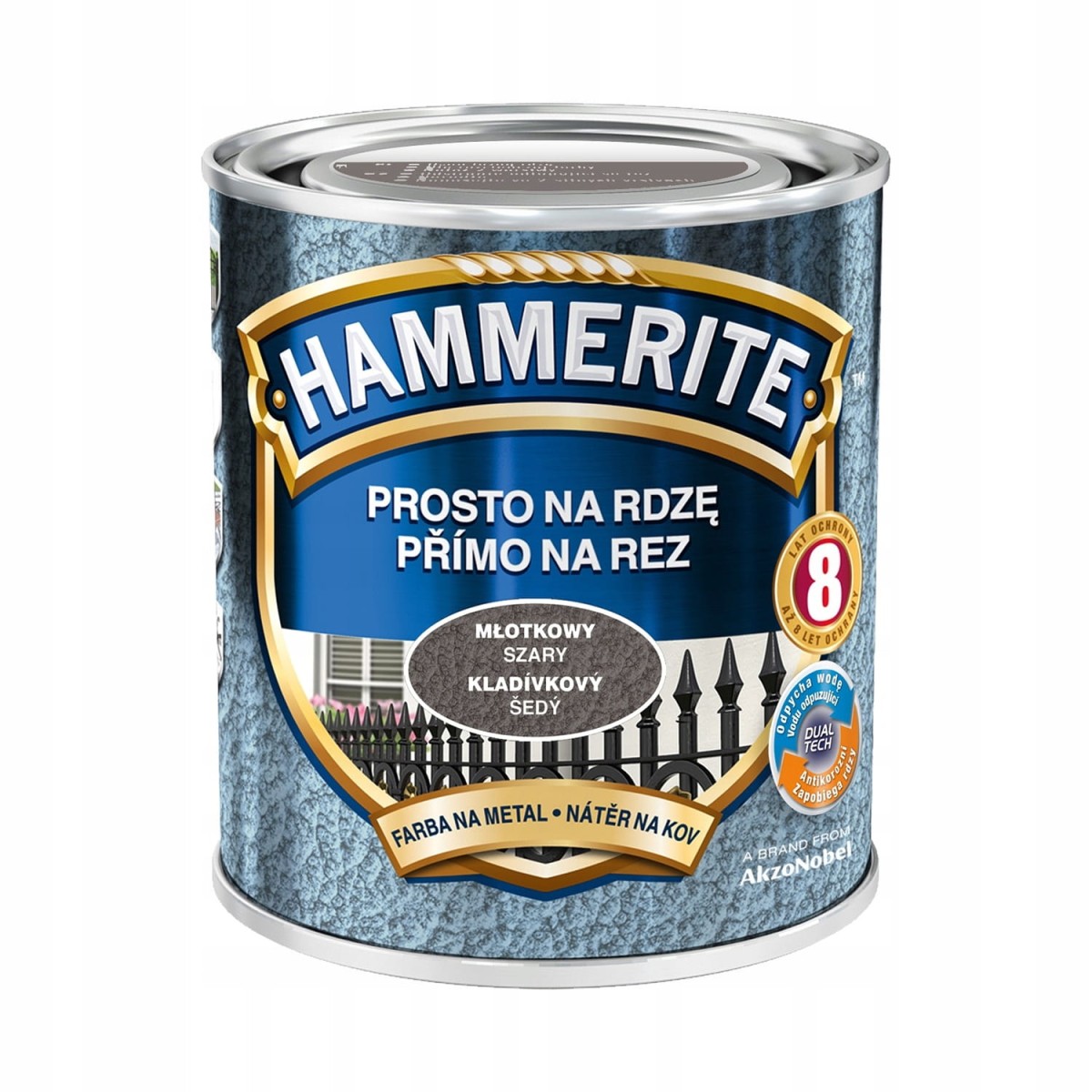 HAMMERITE Prosto na Rdzę 2,5L Szary młotkowy