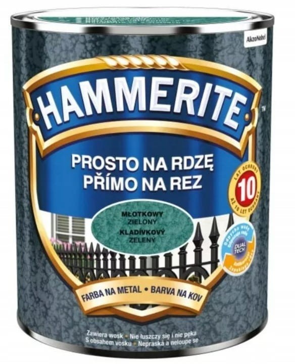 HAMMERITE Prosto na Rdzę 0,7L Zielony młotkowy