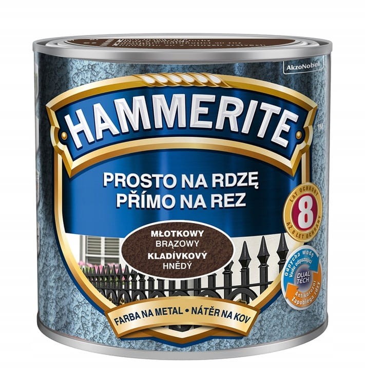 HAMMERITE Prosto na Rdzę 2,5L Brązowy młotkowy