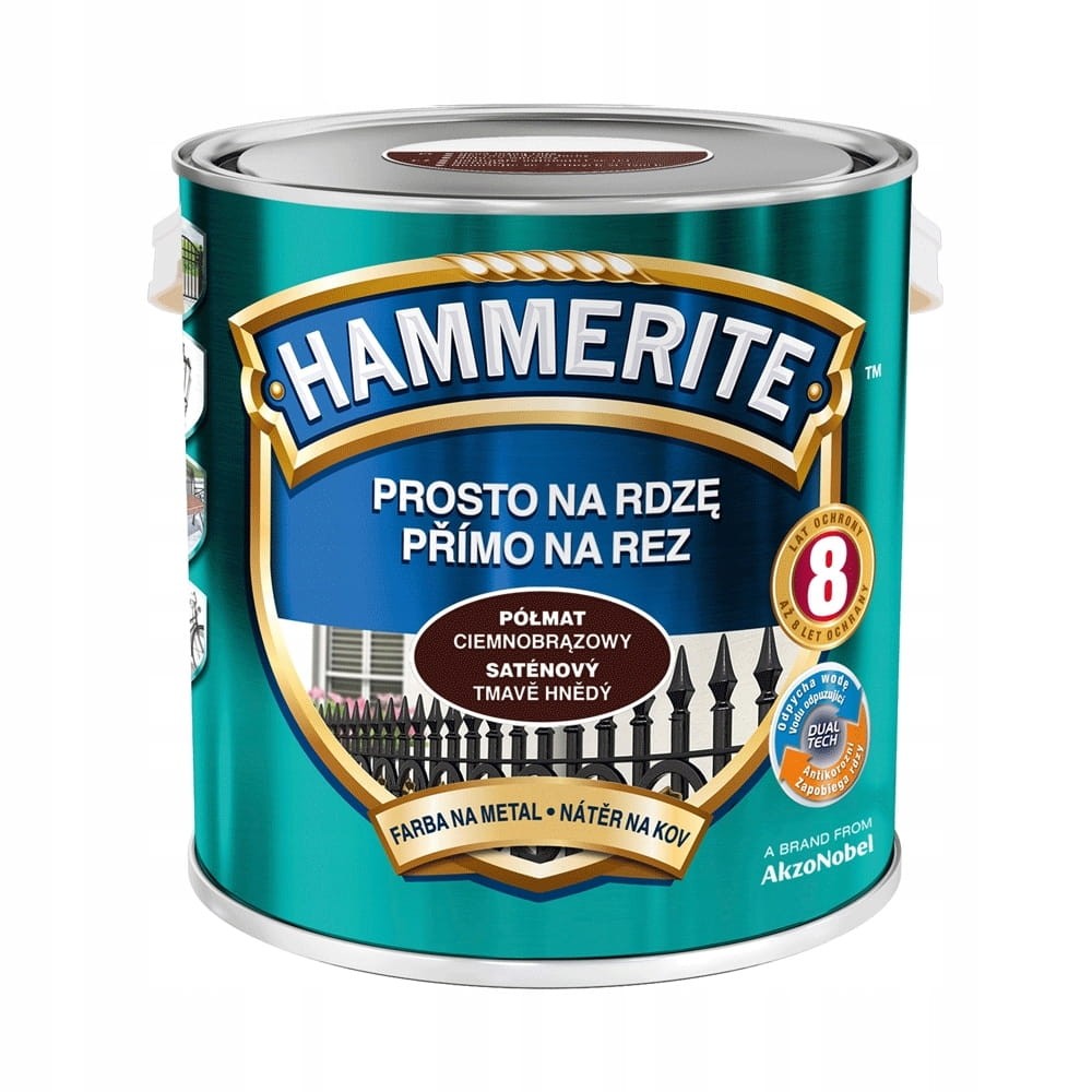 HAMMERITE Prosto na Rdzę 2,5L Ciemnobrązowy półmat