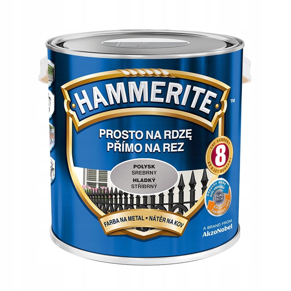 HAMMERITE Prosto na Rdzę 2,5L Srebrny połysk