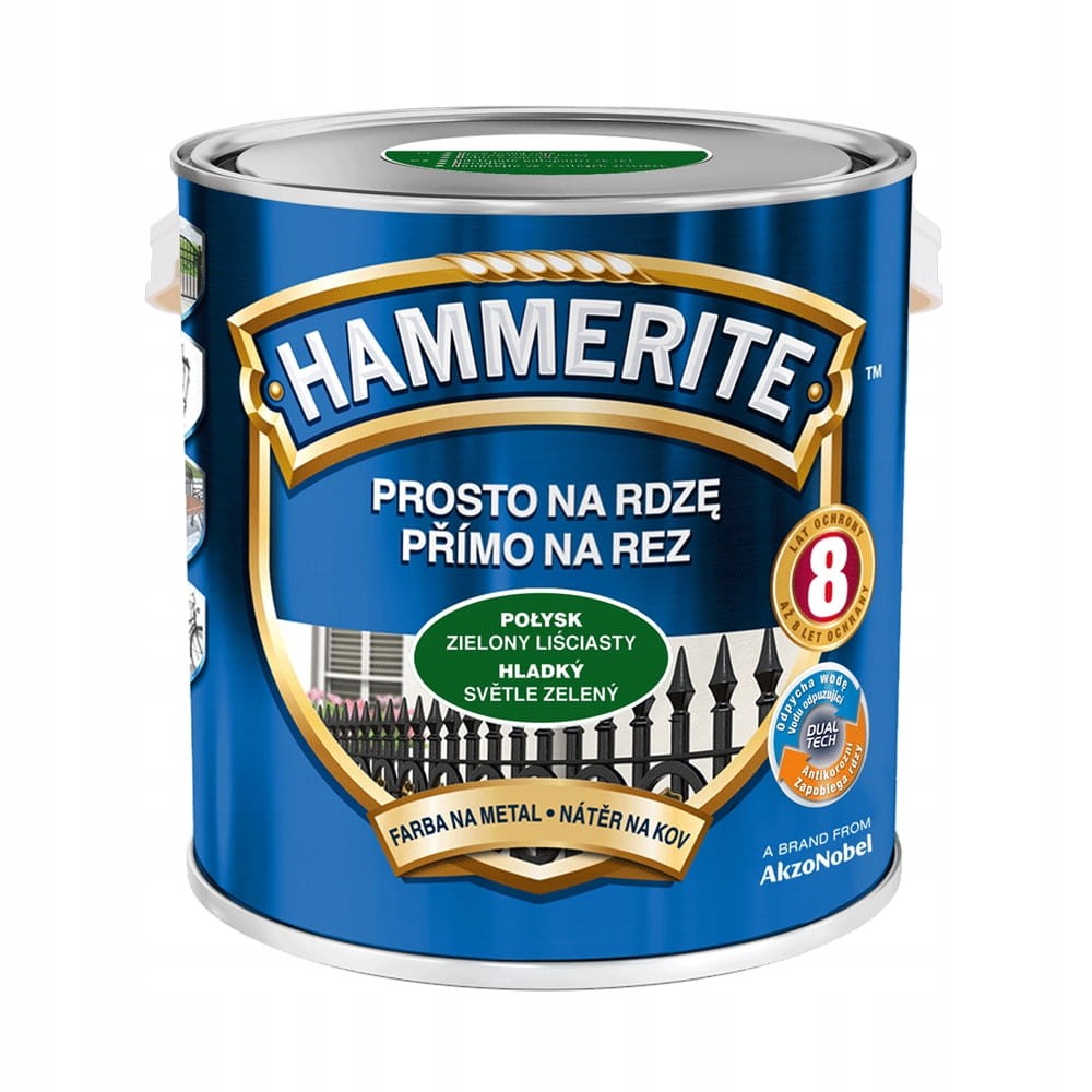 HAMMERITE Prosto na Rdzę 2,5L Zielony liściasty połysk