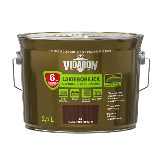 VIDARON Lakierobejca ochronno-dekoracyjna palisander indyjski L09 2,5L