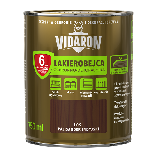 VIDARON Lakierobejca ochronno-dekoracyjna palisander indyjski L09 750ml