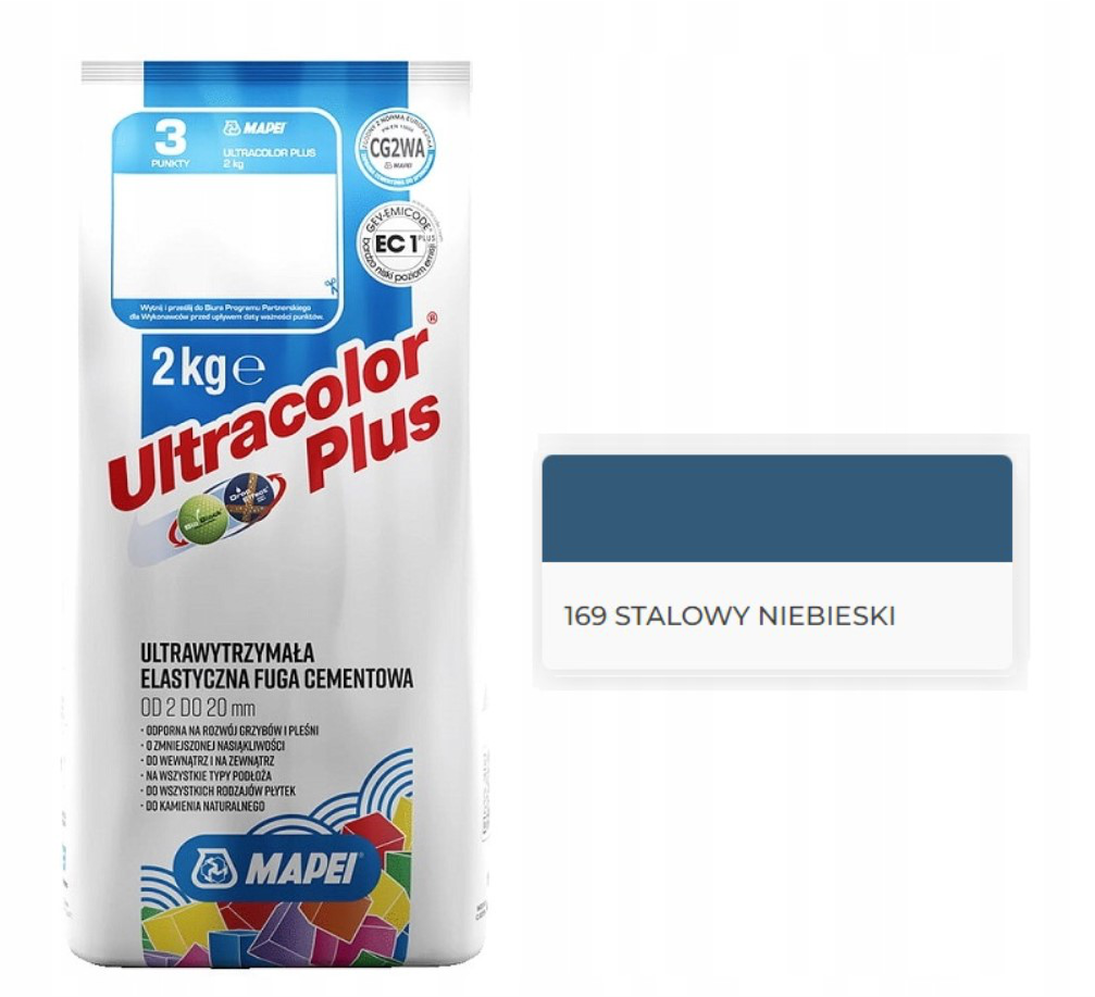 Mapei fuga ULTRACOLOR PLUS 169 STALOWY NIEBIESKI 2KG +