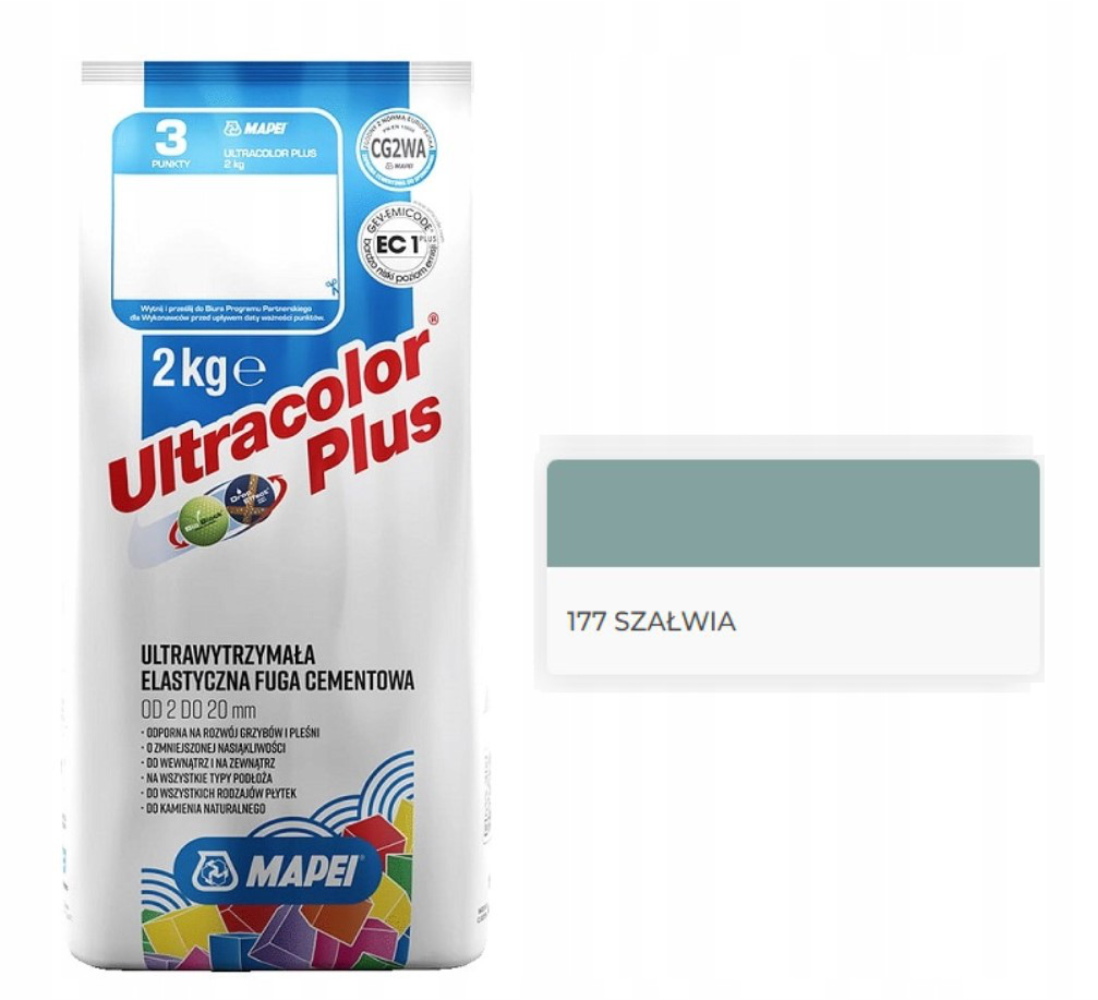 Mapei fuga ULTRACOLOR PLUS 177 SZAŁWIA 2KG