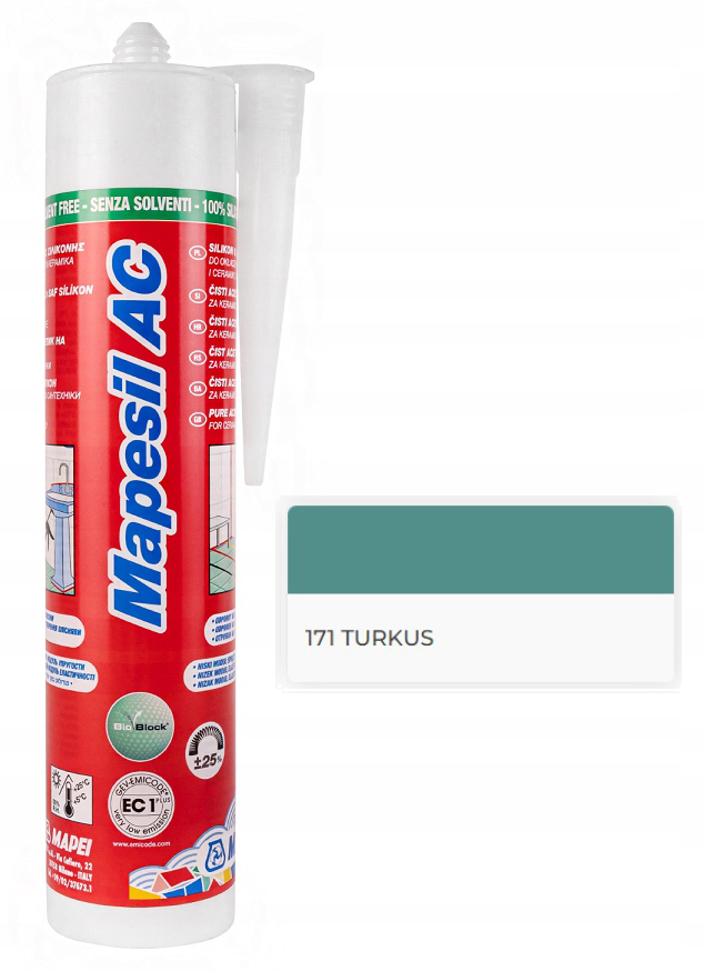 SILIKON Mapei Mapesil AC 310ml - Turkus 171