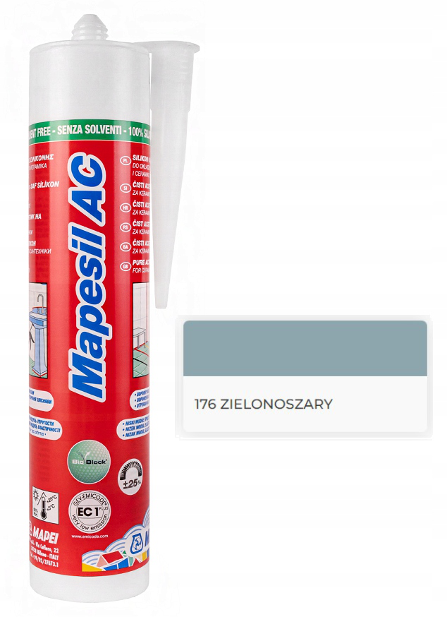 SILIKON Mapei Mapesil AC 310ml - Zielonoszary 176