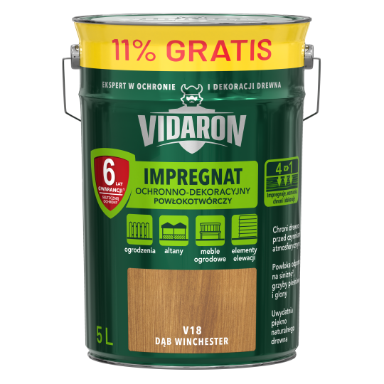 VIDARON Impregnat ochronny powłokotwórczy V18 dąb winchester 5L