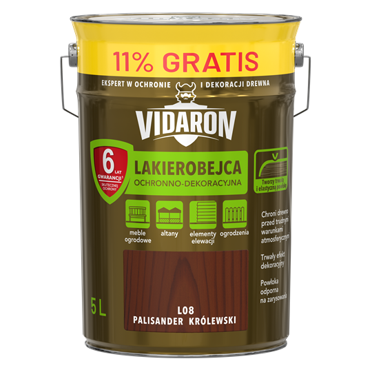 VIDARON Lakierobejca ochronno-dekoracyjna palisander królewski L08 5L
