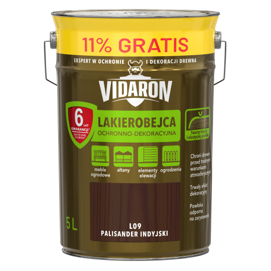 VIDARON Lakierobejca ochronno-dekoracyjna palisander indyjski L09 5L