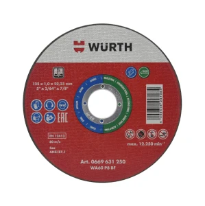 WURTH Tarcza tnąca do stali nierdzewnej RED STRIPE ECONOMY 125x1,0mm