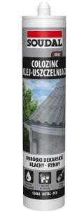 SOUDAL Colozinc 290 ml Klej do blach BRĄZOWY