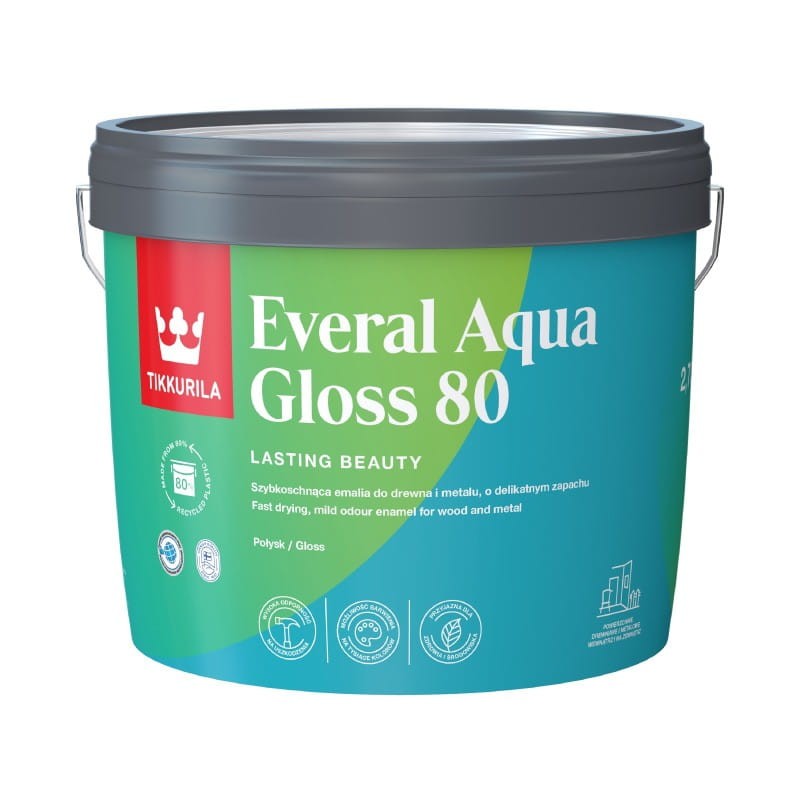 TIKKURILA Everal Aqua Gloss [80] 2,7l Połysk KOLOR BIAŁY